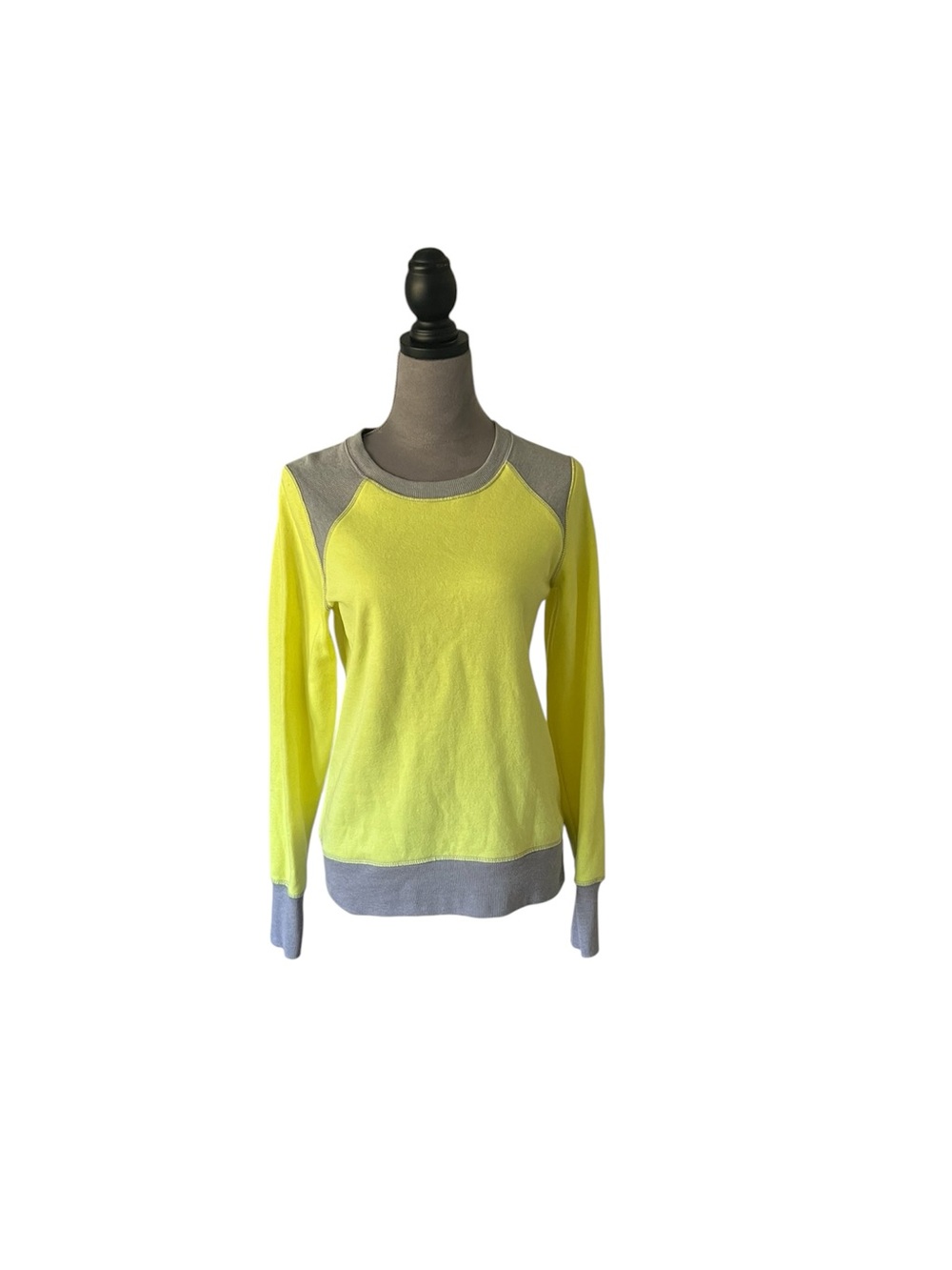 tek gear Neon Yellow Crewneck Sweater with Gray Trim